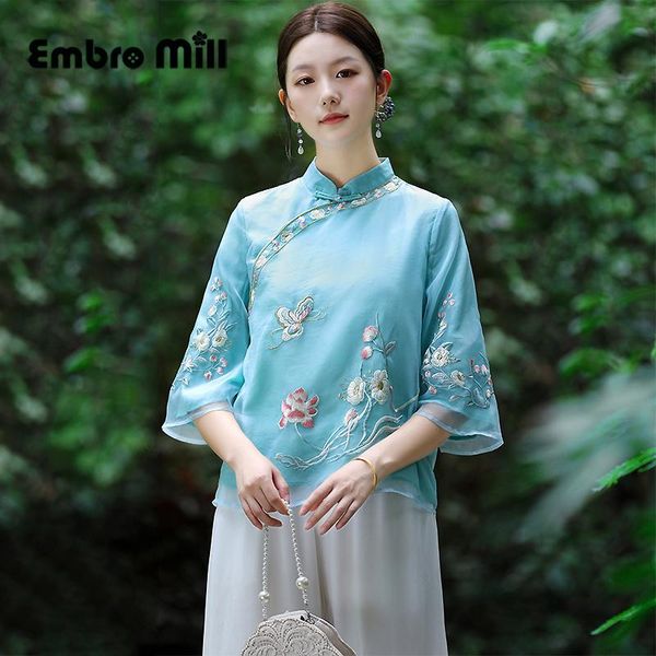 women's jackets chinese style blouse summer plus size stand collar retro embroidery disc buckle organza lady clothing s-xxl, Black;brown
women's jackets chinese style blouse summer plus size stand collar retro embroidery disc buckle organza lady clothing s-xxl, Black;brown