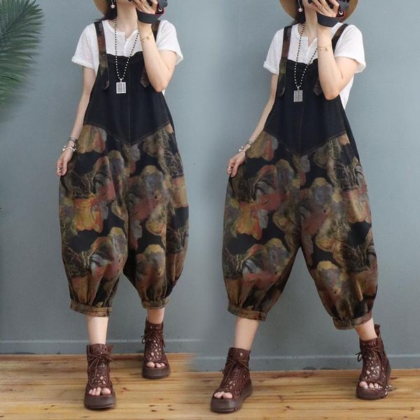 women's jeans -2xl women hip hop trousers harem pants plus size sweatpants casual retro print denim overalls, Blue
women's jeans -2xl women hip hop trousers harem pants plus size sweatpants casual retro print denim overalls, Blue