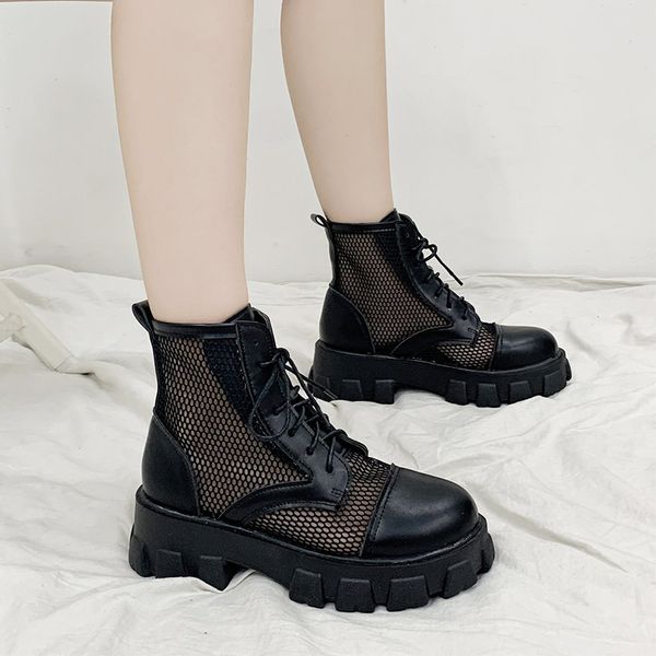 women ankle boots 2021 spring summer mesh breatherable fashion casual platform shoes gothic shoes punk motorcycle leather boots, Black
women ankle boots 2021 spring summer mesh breatherable fashion casual platform shoes gothic shoes punk motorcycle leather boots, Black