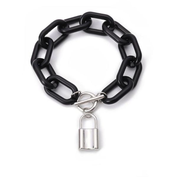 link, chain bohemian ethnic style color fluorescent acrylic bracelet 2021 fashion lock pendant jewelry factory direct sales, Black
link, chain bohemian ethnic style color fluorescent acrylic bracelet 2021 fashion lock pendant jewelry factory direct sales, Black
