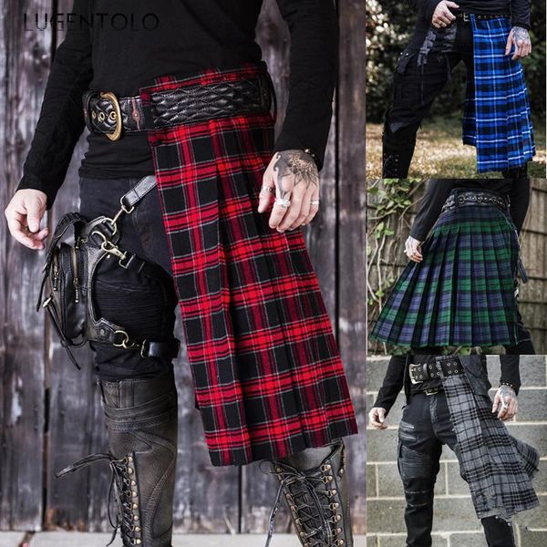 men's shorts lugentolo vintage scottish skirt men half plaid print large size mid waist female casual clothing, White;black
men's shorts lugentolo vintage scottish skirt men half plaid print large size mid waist female casual clothing, White;black