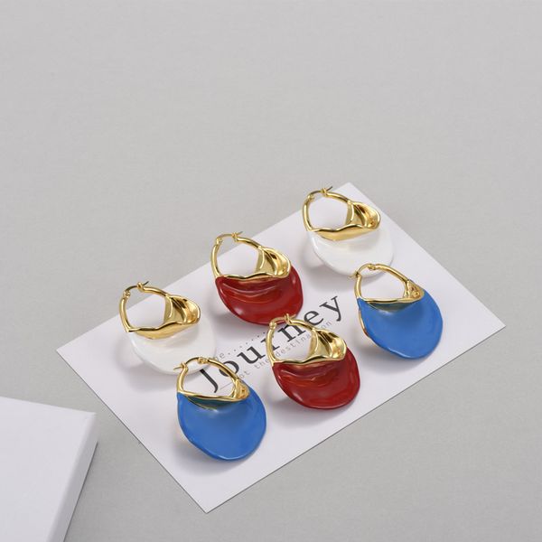 design jewelry net red anna jill with large enamel color drop glaze plated real earrings, Golden
design jewelry net red anna jill with large enamel color drop glaze plated real earrings, Golden