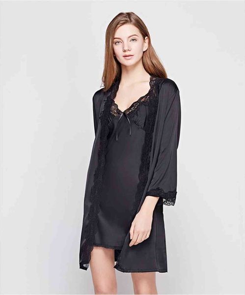 brand two pieces summer women sleepwear nightwear sets lace amp satin patchwork womens robe gown kimono bathrobe nightdress, Black;red
brand two pieces summer women sleepwear nightwear sets lace amp satin patchwork womens robe gown kimono bathrobe nightdress, Black;red