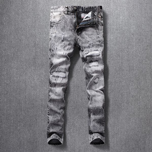 2021 new american streetwear fashion retro gray slim fit elastic ripped men hip hop pants italian vintage designer jeans f8mu, Blue
2021 new american streetwear fashion retro gray slim fit elastic ripped men hip hop pants italian vintage designer jeans f8mu, Blue