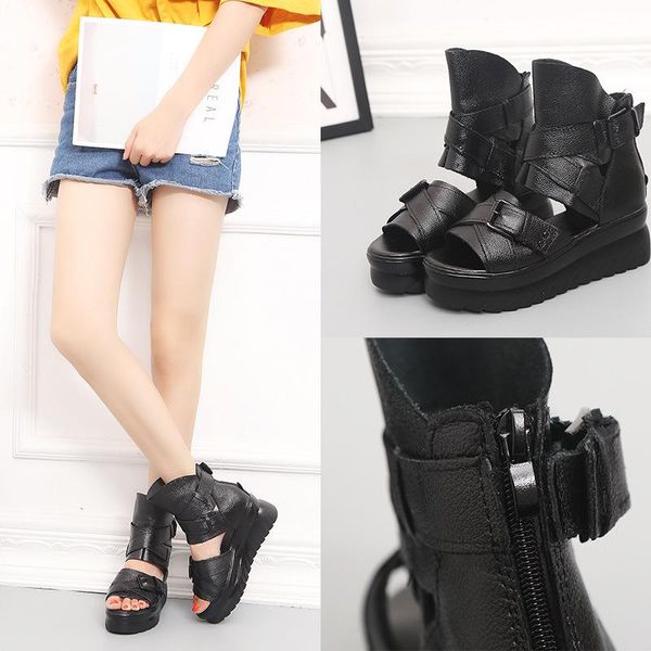 fish toes sandals high bring rivet package heel 2021 summer woman genuine leather bring, Black
fish toes sandals high bring rivet package heel 2021 summer woman genuine leather bring, Black