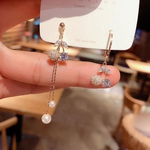 stud korean fashion jewelry asymmetric cherry tassel sweet crystal earrings gift, Golden;silver
stud korean fashion jewelry asymmetric cherry tassel sweet crystal earrings gift, Golden;silver