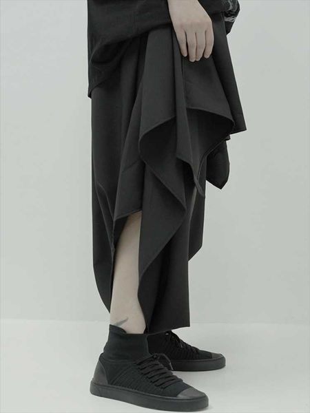 men's pants spring and autumn multi-layer splicing design personality simple couples with loose leisure large size wide leg, Black
men's pants spring and autumn multi-layer splicing design personality simple couples with loose leisure large size wide leg, Black