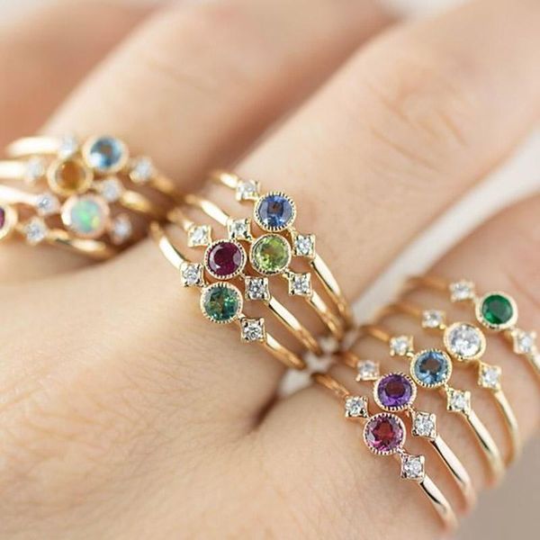 cluster rings birthstone for women stainless steel gold 12 months color cz couple ring anniversary jewelry gift bijoux femme, Golden;silver
cluster rings birthstone for women stainless steel gold 12 months color cz couple ring anniversary jewelry gift bijoux femme, Golden;silver