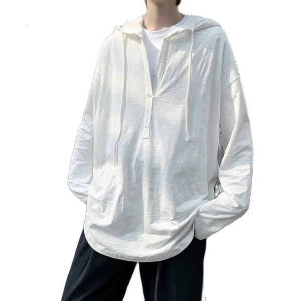 men's t-shirts spring and summer long-sleeve male with a solid-colored hood korean-style shirt in casual all-match cute ins haraju, White;black
men's t-shirts spring and summer long-sleeve male with a solid-colored hood korean-style shirt in casual all-match cute ins haraju, White;black