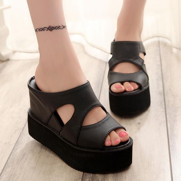 slippers 2021 summer women's wedges faltform fish mouth shoes female cool high heel thick-soled muffins slides shoe, Black
slippers 2021 summer women's wedges faltform fish mouth shoes female cool high heel thick-soled muffins slides shoe, Black