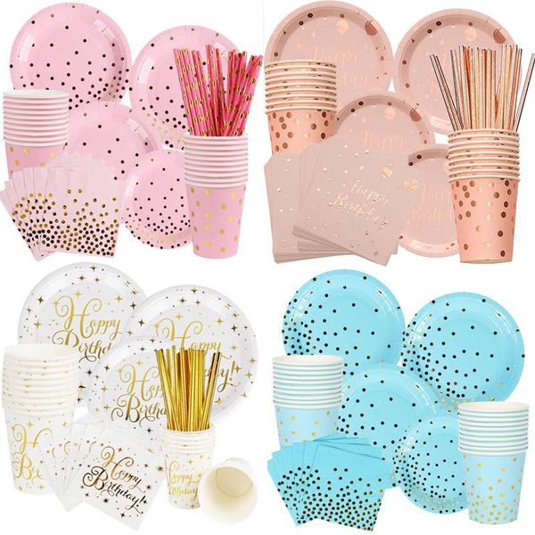 disposable dinnerware rose gold blue foil dots tableware set plates straws for wedding baby shower kids birthday party decor supplies
disposable dinnerware rose gold blue foil dots tableware set plates straws for wedding baby shower kids birthday party decor supplies