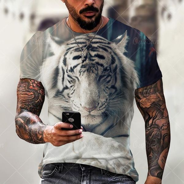 men's t-shirts summer street fashion cute tiger pattern 3d printing male/female universal t-shirt personality versatile loose oversize, White;black
men's t-shirts summer street fashion cute tiger pattern 3d printing male/female universal t-shirt personality versatile loose oversize, White;black