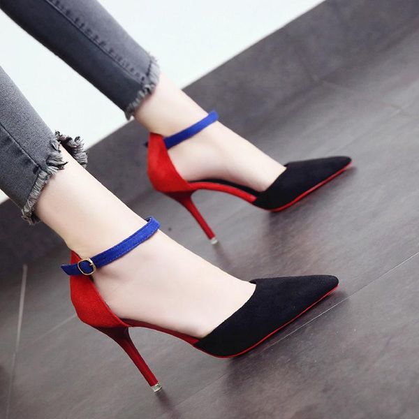 dress shoes 2021 fashion autumn flock pointed sandals high heels female concise elegant high-heeled color matching mujer u18-11, Black
dress shoes 2021 fashion autumn flock pointed sandals high heels female concise elegant high-heeled color matching mujer u18-11, Black