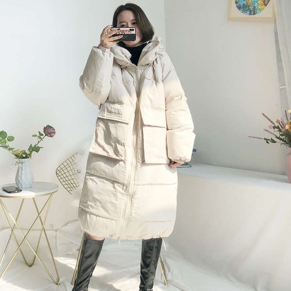20212020 winter new long over knee thickened warm standing collar women's pure color bread korean loose cotton clothing, Black
20212020 winter new long over knee thickened warm standing collar women's pure color bread korean loose cotton clothing, Black