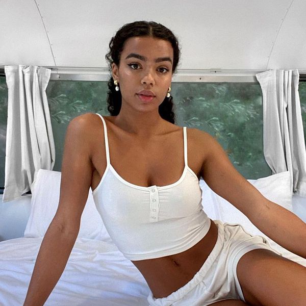 fashion casual wild strap tank women blusas backless button streetwear crop female vest skinny sweet tanks, White
fashion casual wild strap tank women blusas backless button streetwear crop female vest skinny sweet tanks, White