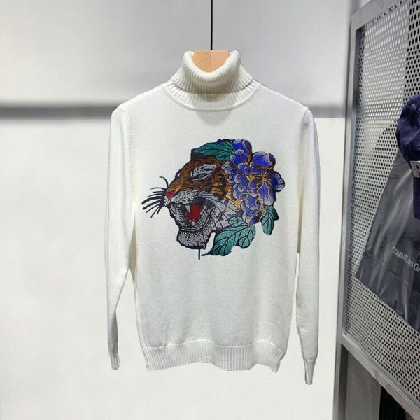 men's sweaters tiger 3d pattern solid diamond color cashmere pullover youth hip-hop knit turtleneck sweater bottoming sweatshirt, White;black
men's sweaters tiger 3d pattern solid diamond color cashmere pullover youth hip-hop knit turtleneck sweater bottoming sweatshirt, White;black