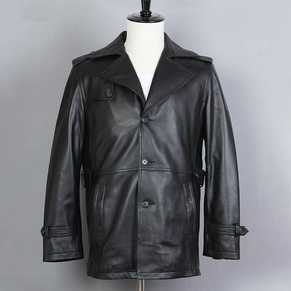 men's leather & faux 2021 fashion mens genuine jacket black sheepskin single breasted winter coat for male slim fit casual long
men's leather & faux 2021 fashion mens genuine jacket black sheepskin single breasted winter coat for male slim fit casual long