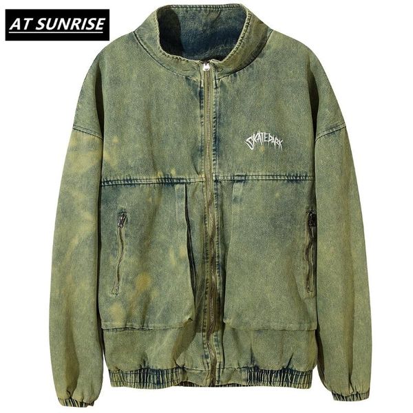 men's jackets at sunrise 2021 hip hop yellow jacket letter embroidery zipper denim tie dye casual jeans coats street stand, Black;brown
men's jackets at sunrise 2021 hip hop yellow jacket letter embroidery zipper denim tie dye casual jeans coats street stand, Black;brown