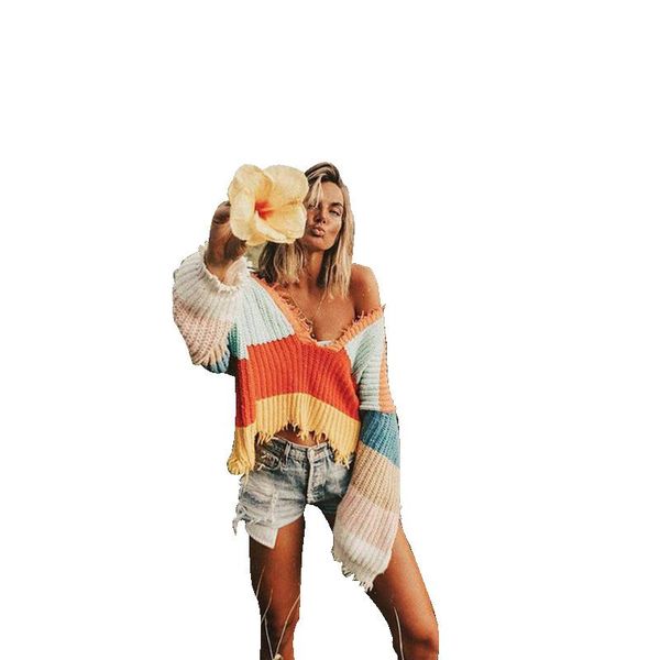 women's sweaters women multi color blocked cropped sweater black winter deep v-neck tassel knitted pullover loose jumpers pull fe, White;black
women's sweaters women multi color blocked cropped sweater black winter deep v-neck tassel knitted pullover loose jumpers pull fe, White;black