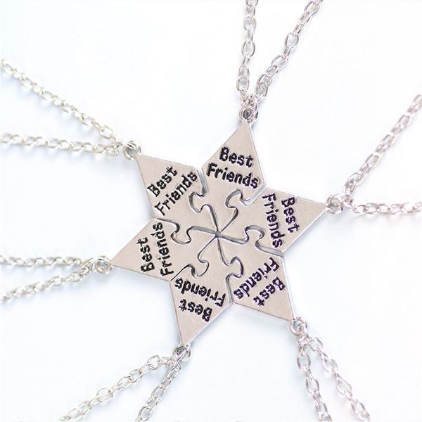 pendant necklaces 2021 design splicing hexagon necklace 6 piece set friends alloy fashion charm jewelry friendship gift, Silver
pendant necklaces 2021 design splicing hexagon necklace 6 piece set friends alloy fashion charm jewelry friendship gift, Silver