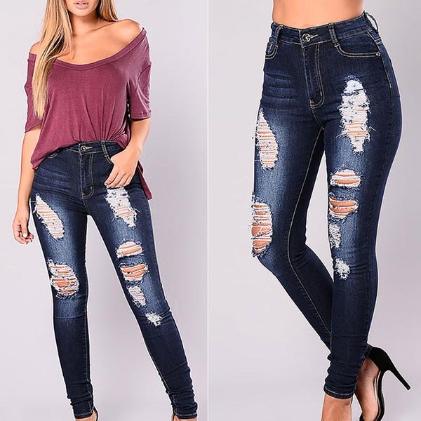 women's jeans arrival high waist ripped for women fashion trendy stretch casual denim pencil pants drop, Blue
women's jeans arrival high waist ripped for women fashion trendy stretch casual denim pencil pants drop, Blue