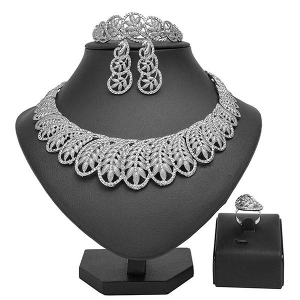earrings & necklace right noble gold bridal jewelry set nigerian wedding woman accessories fashion african beads designer, Silver
earrings & necklace right noble gold bridal jewelry set nigerian wedding woman accessories fashion african beads designer, Silver