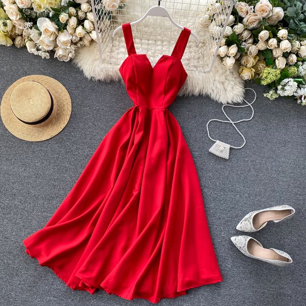 2021 new vintage slim v neck summer spaghetti strap lace up midi long party women elegant beach tunic pp469 moua, Black;gray
2021 new vintage slim v neck summer spaghetti strap lace up midi long party women elegant beach tunic pp469 moua, Black;gray