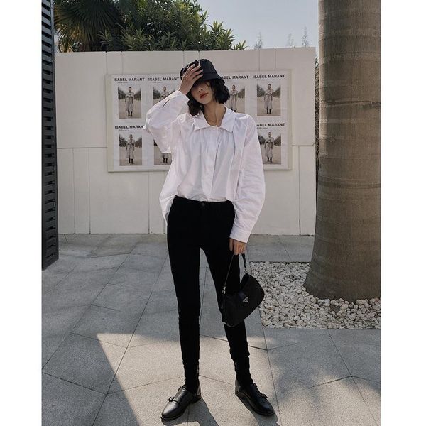 women's blouses & shirts long sleeve elegant shirt white black solid vintage blouse turn down collar office ladies female casual oversi
women's blouses & shirts long sleeve elegant shirt white black solid vintage blouse turn down collar office ladies female casual oversi