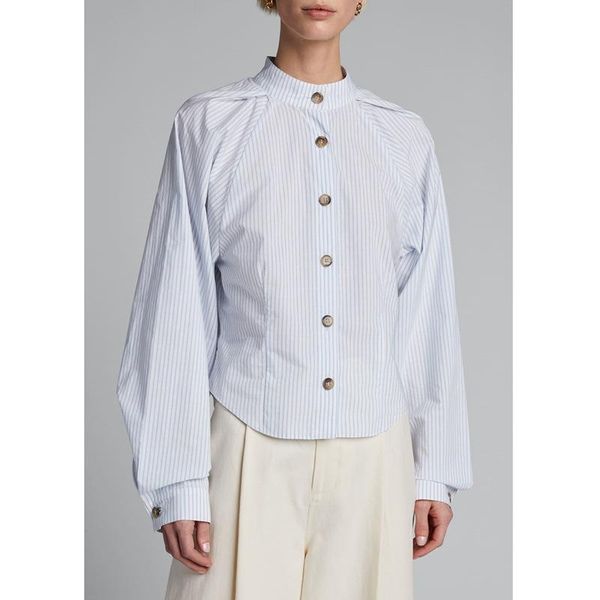 women's blouses & shirts women shirt 2021 autumn and winter striped stand-up collar single-breasted long-sleeved commuter, White
women's blouses & shirts women shirt 2021 autumn and winter striped stand-up collar single-breasted long-sleeved commuter, White