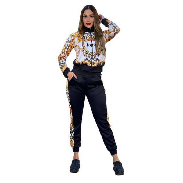 autumn and winter tracksuits womens simple fashion sports leisure zipper printing long two-piece suit, Gray
autumn and winter tracksuits womens simple fashion sports leisure zipper printing long two-piece suit, Gray