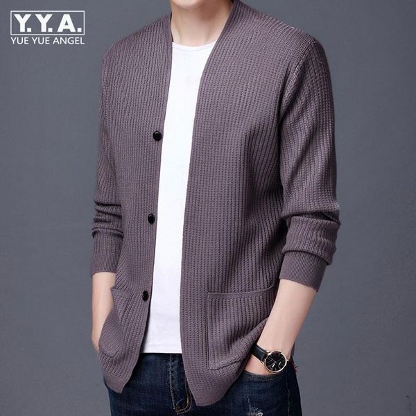 men's sweaters korean style mens spring v-neck slim casual knitted cardigan pockets button fashion vintage jackets, White;black
men's sweaters korean style mens spring v-neck slim casual knitted cardigan pockets button fashion vintage jackets, White;black