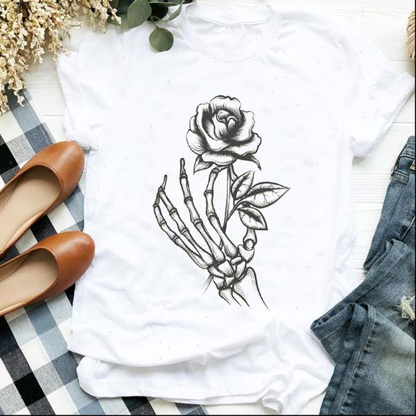 women lady skull flower sweet trend autumn fall halloween print tshirt shirt clothes graphic female t tee womens t shirt, White
women lady skull flower sweet trend autumn fall halloween print tshirt shirt clothes graphic female t tee womens t shirt, White