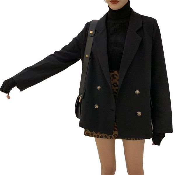 women's wool & blends vintage double breasted woman's blazer inlaid collar women's retro-suit blazers outerwear bkcu, Black
women's wool & blends vintage double breasted woman's blazer inlaid collar women's retro-suit blazers outerwear bkcu, Black