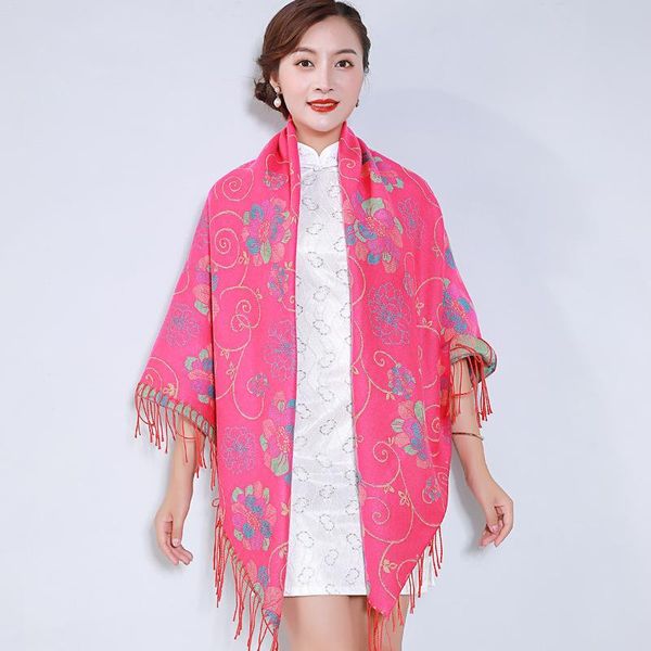 scarves women's scarf jacquard cashmere thickening 140cm large warm tassel shawl outside square pashmina ponchos capes, Blue;gray
scarves women's scarf jacquard cashmere thickening 140cm large warm tassel shawl outside square pashmina ponchos capes, Blue;gray