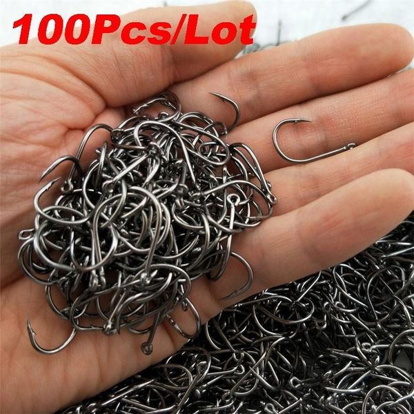 100pcs/lot high carbon steel fish hook barbed fishhooks worm pond fishing bait holder jig hole accessories
100pcs/lot high carbon steel fish hook barbed fishhooks worm pond fishing bait holder jig hole accessories