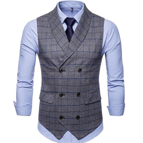men's vests plaid suit vest men slim fit double breasted waistcoat mens business wedding tuxedo gilet homme, Black;white
men's vests plaid suit vest men slim fit double breasted waistcoat mens business wedding tuxedo gilet homme, Black;white