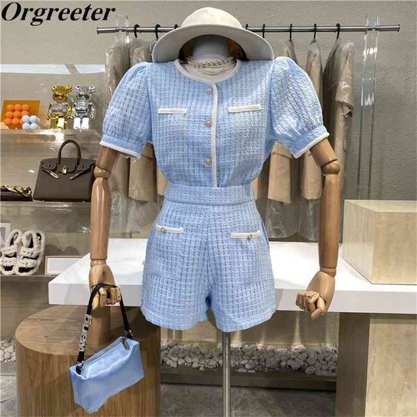 fashion women's clothing temperament bubble sleeve plaid contrast color cardigan+ high-waisted wide-leg shorts 2 piece suit 210602, White
fashion women's clothing temperament bubble sleeve plaid contrast color cardigan+ high-waisted wide-leg shorts 2 piece suit 210602, White