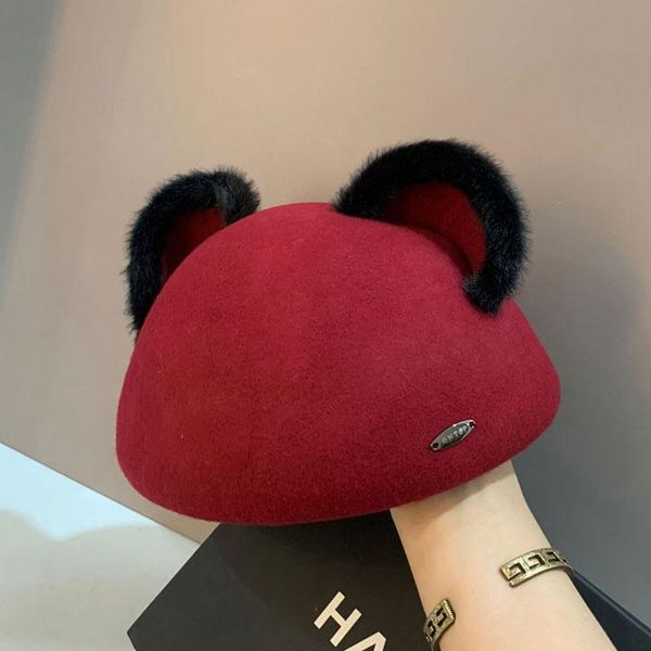 berets fall winter ears100% wool hat ladies korean fashion cute girl painter warm casual felt gorro, Blue;gray
berets fall winter ears100% wool hat ladies korean fashion cute girl painter warm casual felt gorro, Blue;gray