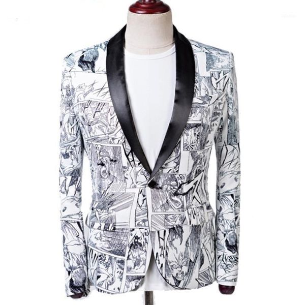 men's suits & blazers graffiti flower coat blazer men jacket for wedding slim fit casual stage tuxedos formal wear, White;black
men's suits & blazers graffiti flower coat blazer men jacket for wedding slim fit casual stage tuxedos formal wear, White;black