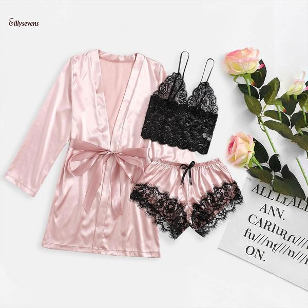 satin silk gown sets pajamas womens sleepwears nightdress lingerie robes underwear robe ensembles, Black;red
satin silk gown sets pajamas womens sleepwears nightdress lingerie robes underwear robe ensembles, Black;red
