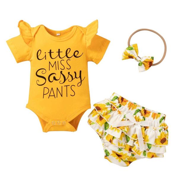 clothing sets 3 pieces baby girls clothes suit letter print o-neck short sleeve romper+ sunflower shorts+ headband for summer 0-12months, White
clothing sets 3 pieces baby girls clothes suit letter print o-neck short sleeve romper+ sunflower shorts+ headband for summer 0-12months, White