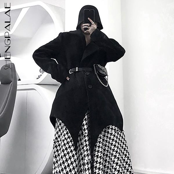 women's wool & blends shengpalae irregular woolen coat spring autumn 2021 turn-down collar single breasted thick long sleeve jacket 5b3, Black
women's wool & blends shengpalae irregular woolen coat spring autumn 2021 turn-down collar single breasted thick long sleeve jacket 5b3, Black