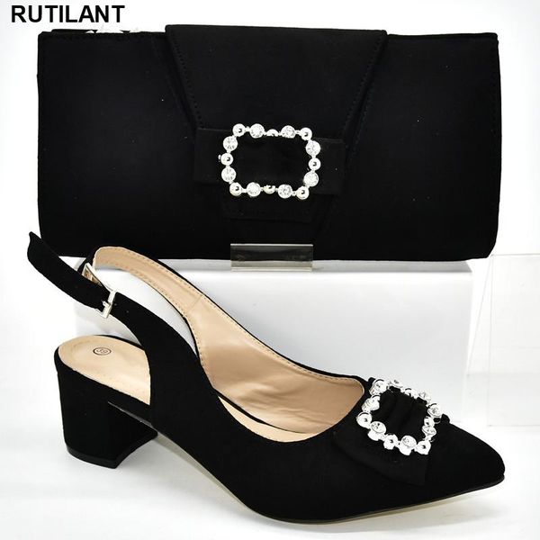 dress shoes african pointed toe shoe decorated with rhinestone and bag set for party italian in women, Black
dress shoes african pointed toe shoe decorated with rhinestone and bag set for party italian in women, Black