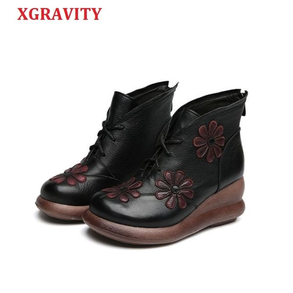 xgravity new fashion casual ladies wedge boots elegant genuine leather mid-heeled leisure wedges elegant embroider footwear a052 210429, Black
xgravity new fashion casual ladies wedge boots elegant genuine leather mid-heeled leisure wedges elegant embroider footwear a052 210429, Black