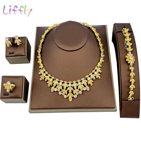 earrings & necklace liffly african fashion jewelry sets charm women leaf shape bracelet ring crystal party set, Silver
earrings & necklace liffly african fashion jewelry sets charm women leaf shape bracelet ring crystal party set, Silver