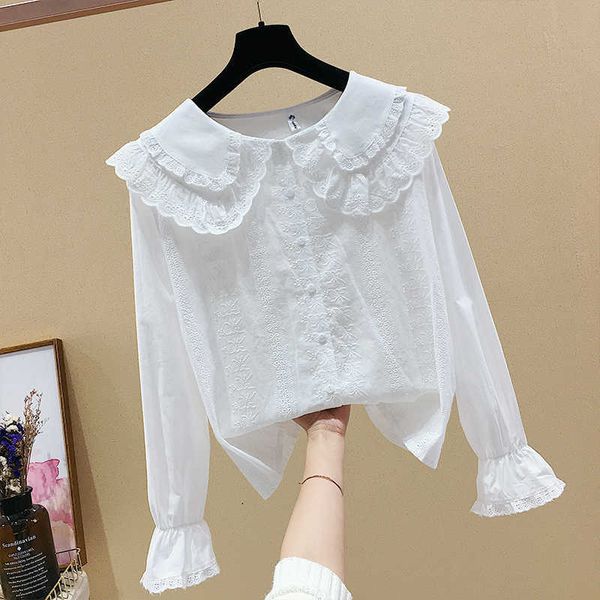sweet cute peter pan collar single breasted flare sleeve shirt spring solid women blouses 210615, White
sweet cute peter pan collar single breasted flare sleeve shirt spring solid women blouses 210615, White