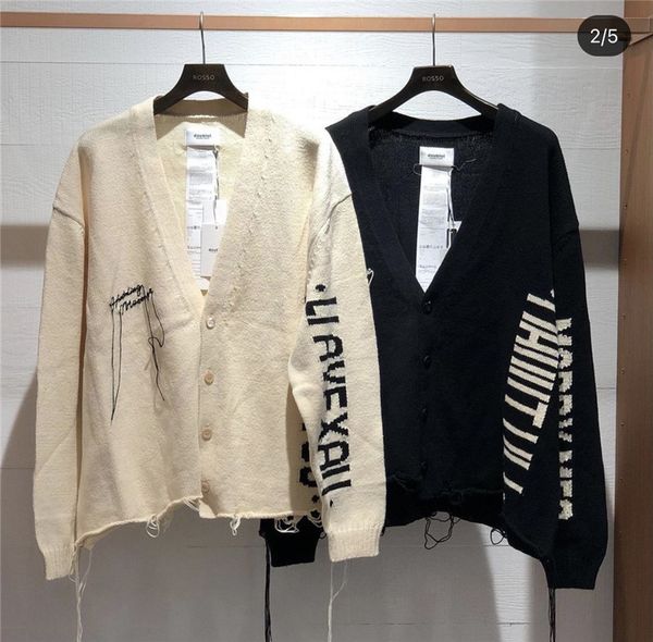 2021 20ss new cardigan marry me men woman assel destruction doublet knitted crewneck sweater fy08, White;black
2021 20ss new cardigan marry me men woman assel destruction doublet knitted crewneck sweater fy08, White;black