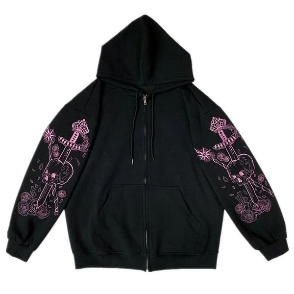 retro black y2k punk skull print zipper ribbon hoodie super spicy ladies oversized jacket 90s streetwear sweatshirt 211103
retro black y2k punk skull print zipper ribbon hoodie super spicy ladies oversized jacket 90s streetwear sweatshirt 211103