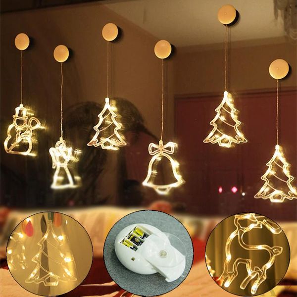 strings christmas bell santa claus star lights holiday window decor led sucker lamps battery power garland for home
strings christmas bell santa claus star lights holiday window decor led sucker lamps battery power garland for home