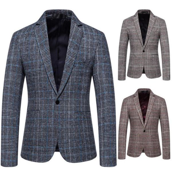 men's suits & blazers 2021 autumn winter simple red plaid suit korean plus size business casual fashion all-match men woolen jacket, White;black
men's suits & blazers 2021 autumn winter simple red plaid suit korean plus size business casual fashion all-match men woolen jacket, White;black